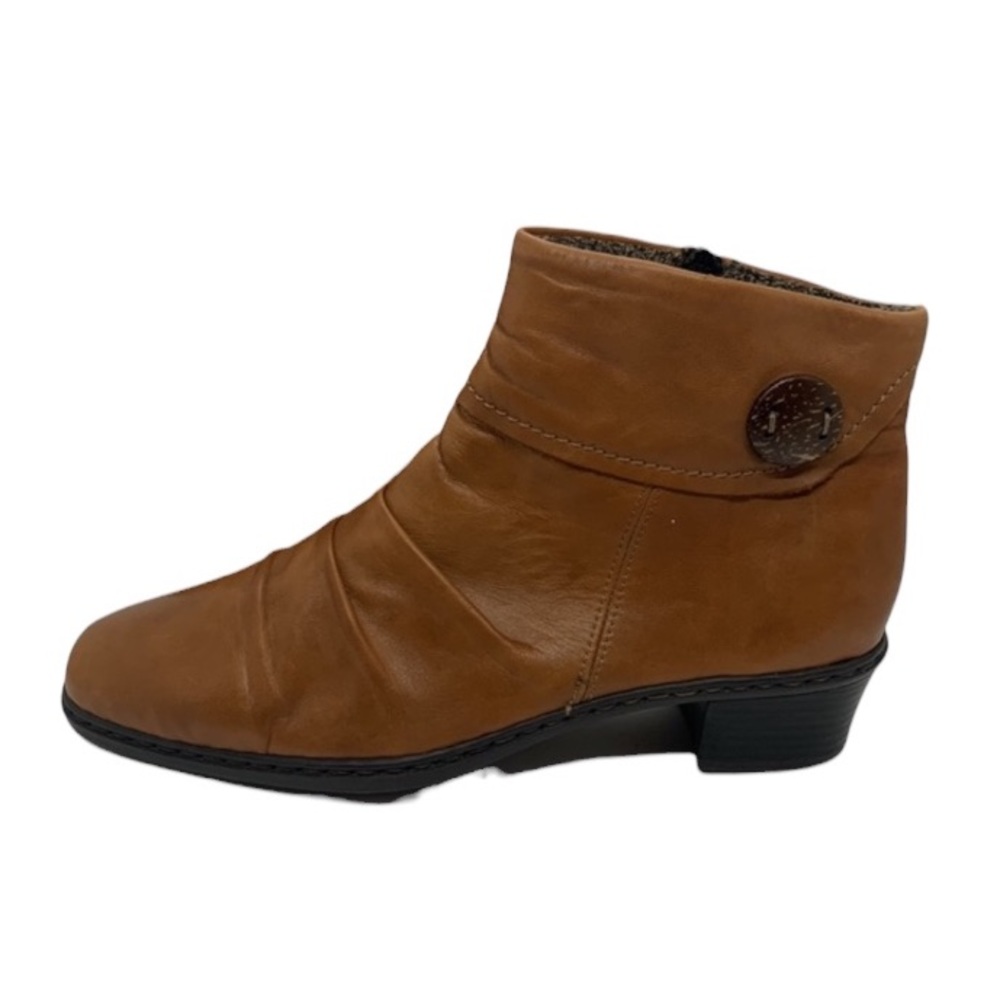 Leather Ankle Boot Brown 42 EU Boho Cabincore Business Casual Rieker Kendra 63